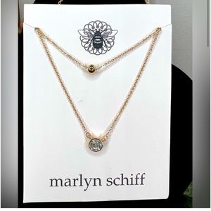 Marlyn Schiff Double Layered Gold Necklace Brand New Never Worn
